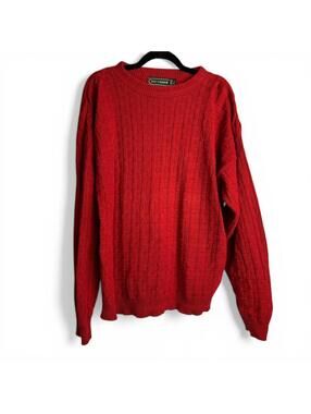 Vintage Croft & Barrow Red 100% Cotton Sweater Size L